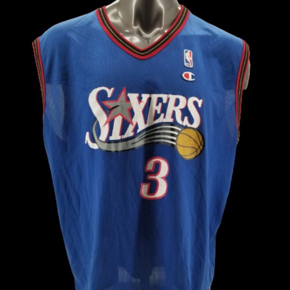 Champion Other - Vintage Champion Philadelphia Sixers ALLEN IVERSON NBA Basketball Jersey Men 48